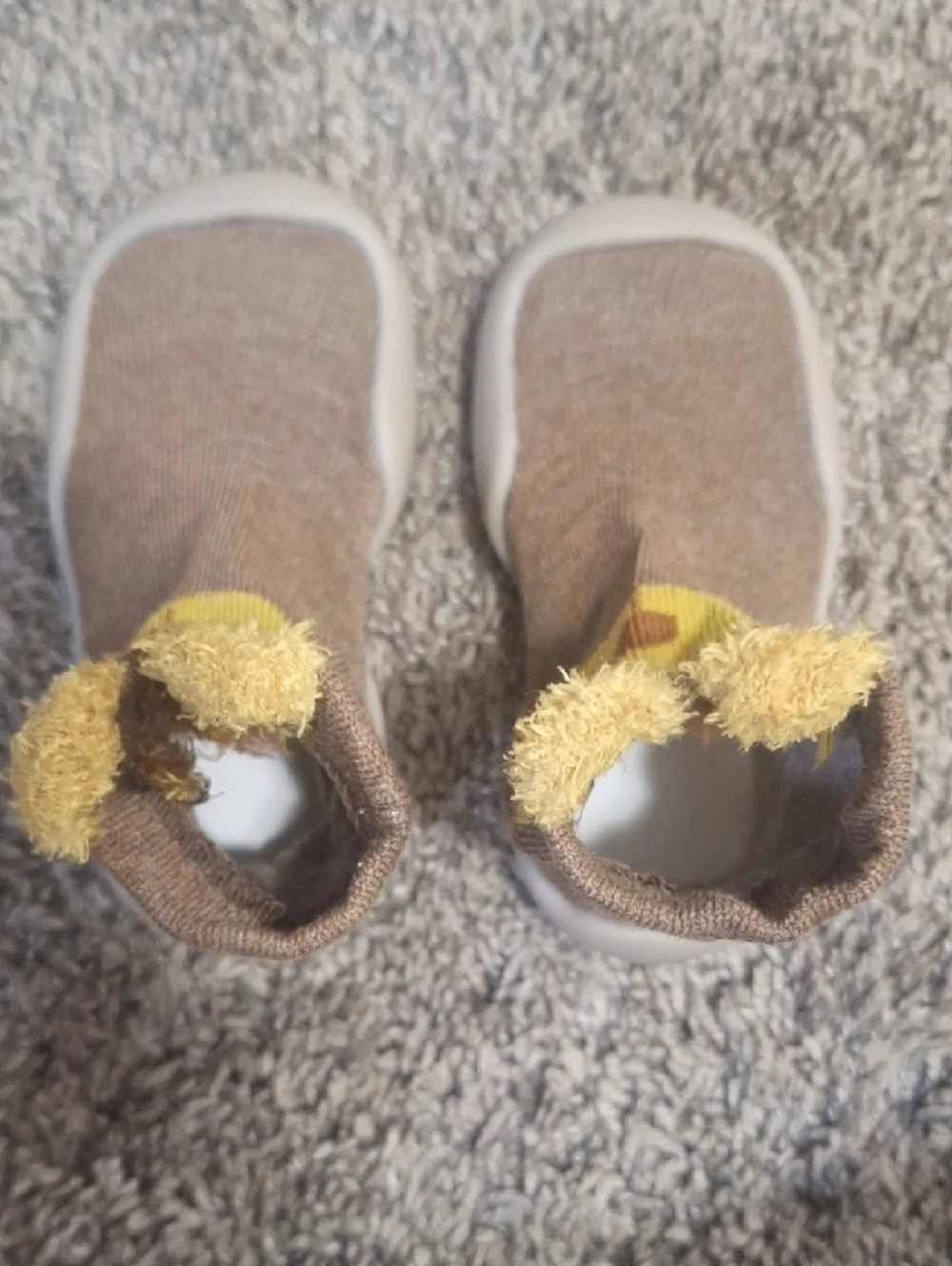 Tiny Explorings Giraffe Sock Shoes - Tan Brown - 20/21 (6-12 Months)